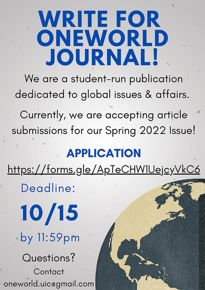 The background color is gray and there is an image of a gray and yellow globe on the bottom right hand corner of the page. The title and deadline are written in larger, blue colored text while the description is in black.