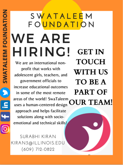 Hiring Interns for Summer 2021 - SwaTaleem Foundation
