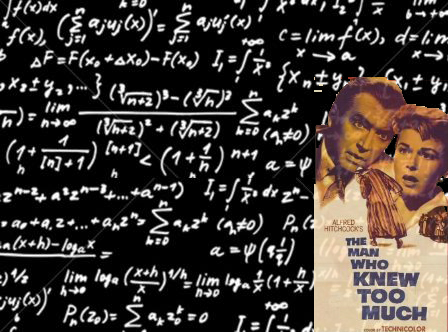 A blackboard full of equations, for