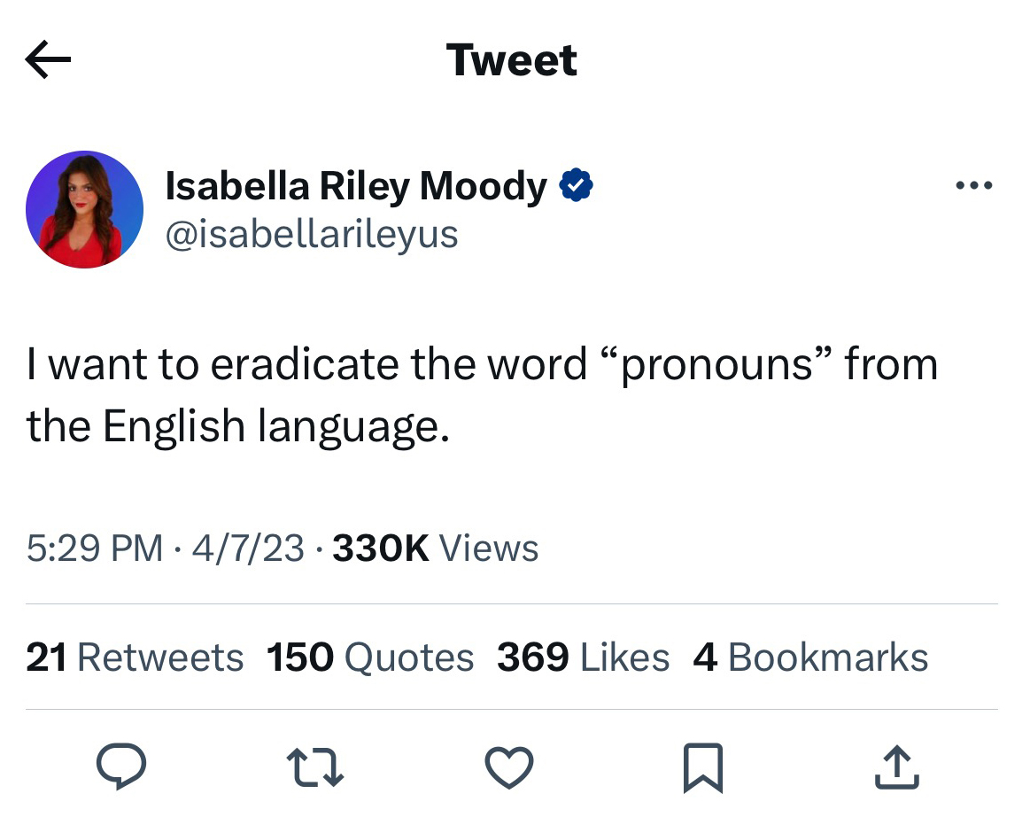 Isabella Riley Moody tweets, 
