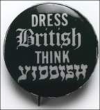 dressbritish Button with words,