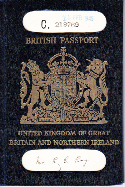 1945 British Passport, with royal seal