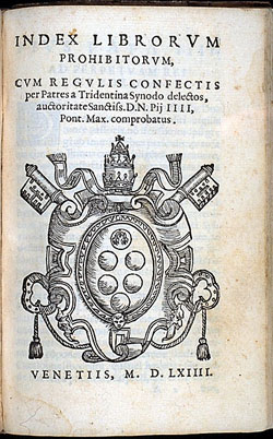 index.jpg Image of the Index Librorum Prohibitorum, the Index of Prohibited Books