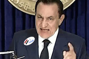 mubarak Hosni Mubarak, addressing the nation on Egyptian TV the night before he resigned, wears an