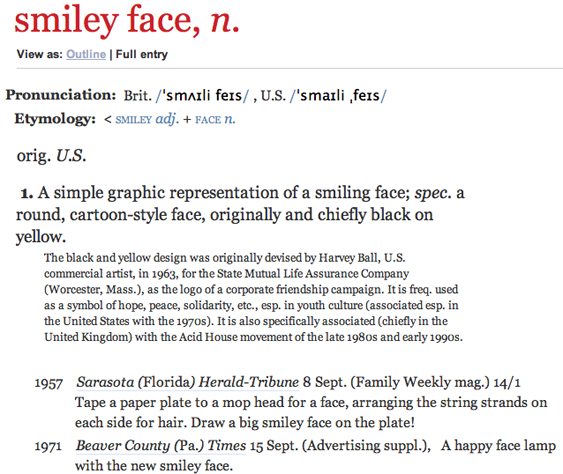OED definition of smiley face
