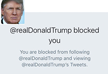 Message that users get when Trump blocks them