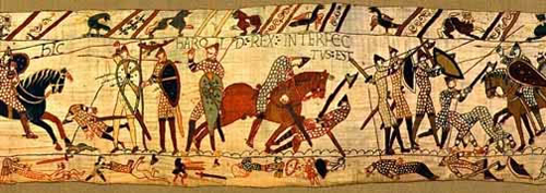The death of Harold, from the Bayeux Tapestry