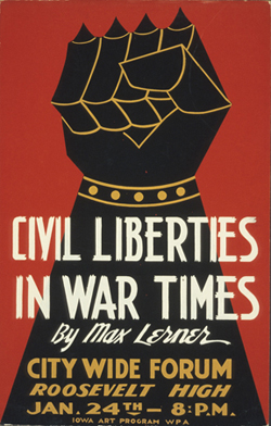 lerner Civil Liberties in War Times. A lecture by Max Lerner during WW II