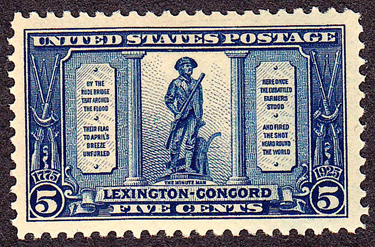 shotheard The shot heard round the world 5 cent stamp