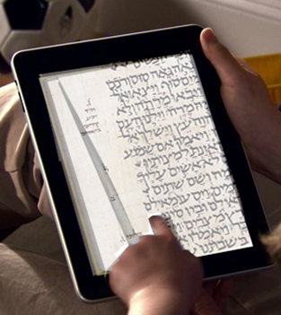 iTorah is read right to left; page turns left to right