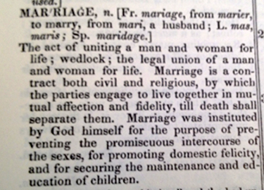 webstermarriage Noah Webster defines marriage