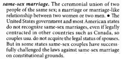 blacks9emarriage.png Black's Law Dictionary 9e defines same-sex marriage