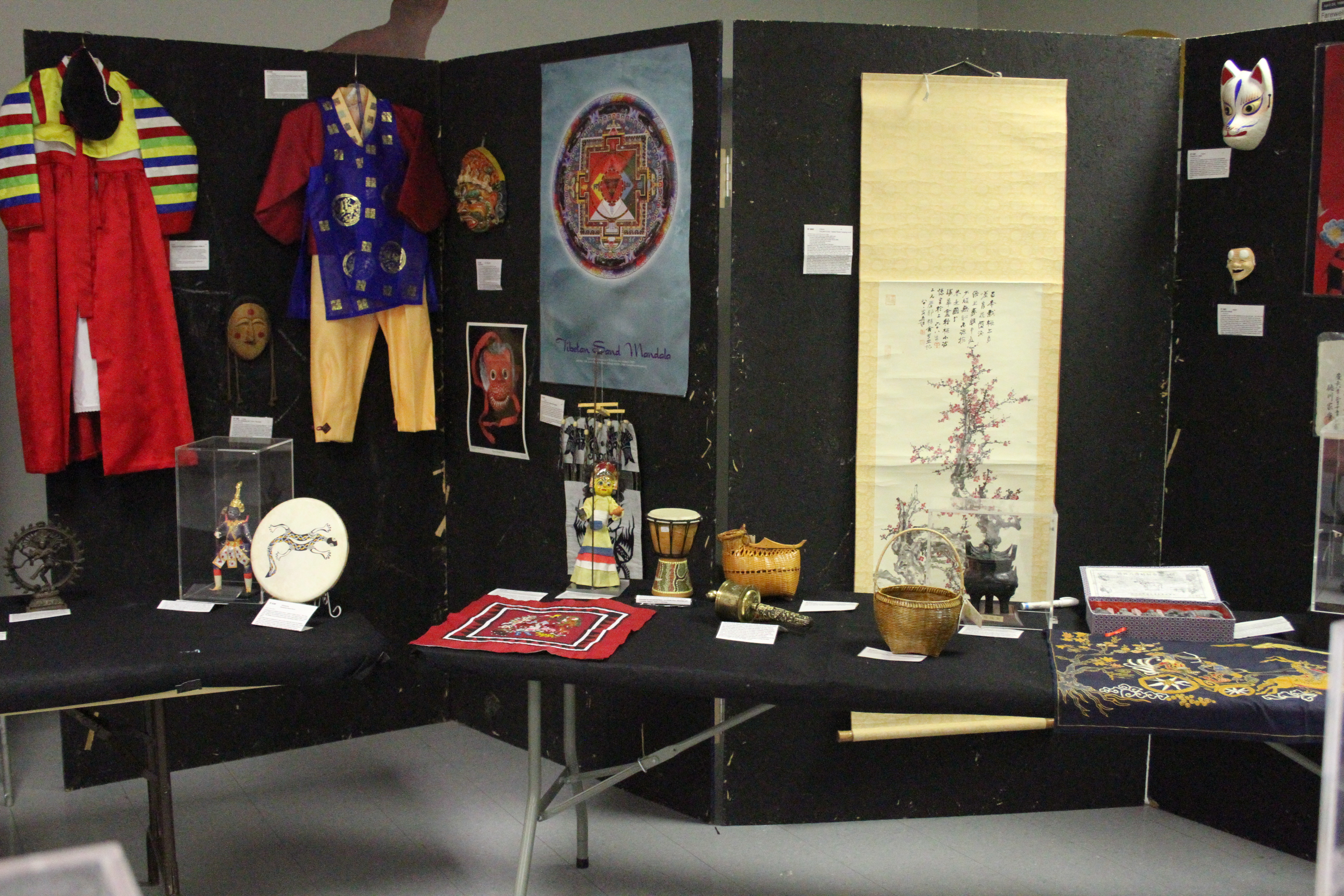 A variety of items from the Giertz Education Center displayed as part of the first annual Danville High School International Festival