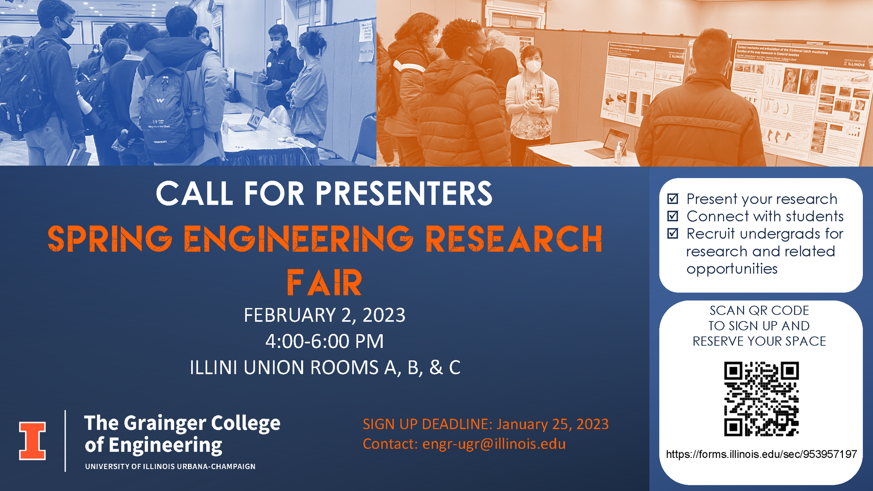 Grainger College of Engineering Research Fair Promotional Graphic