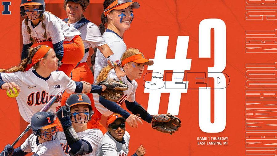 composite photo of Illini Softball players in action