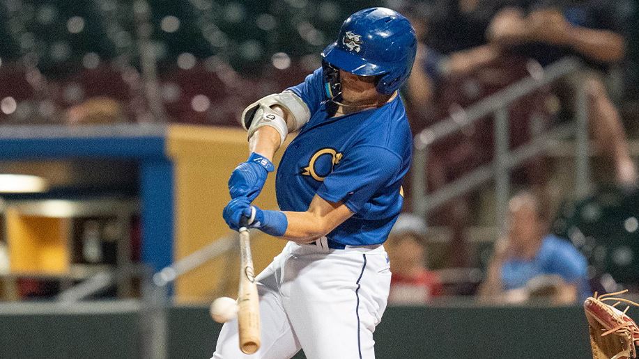 Michael Massey, shown completing a swing, will join the Royals in Toronto for their final series before next week's All-Star Break.