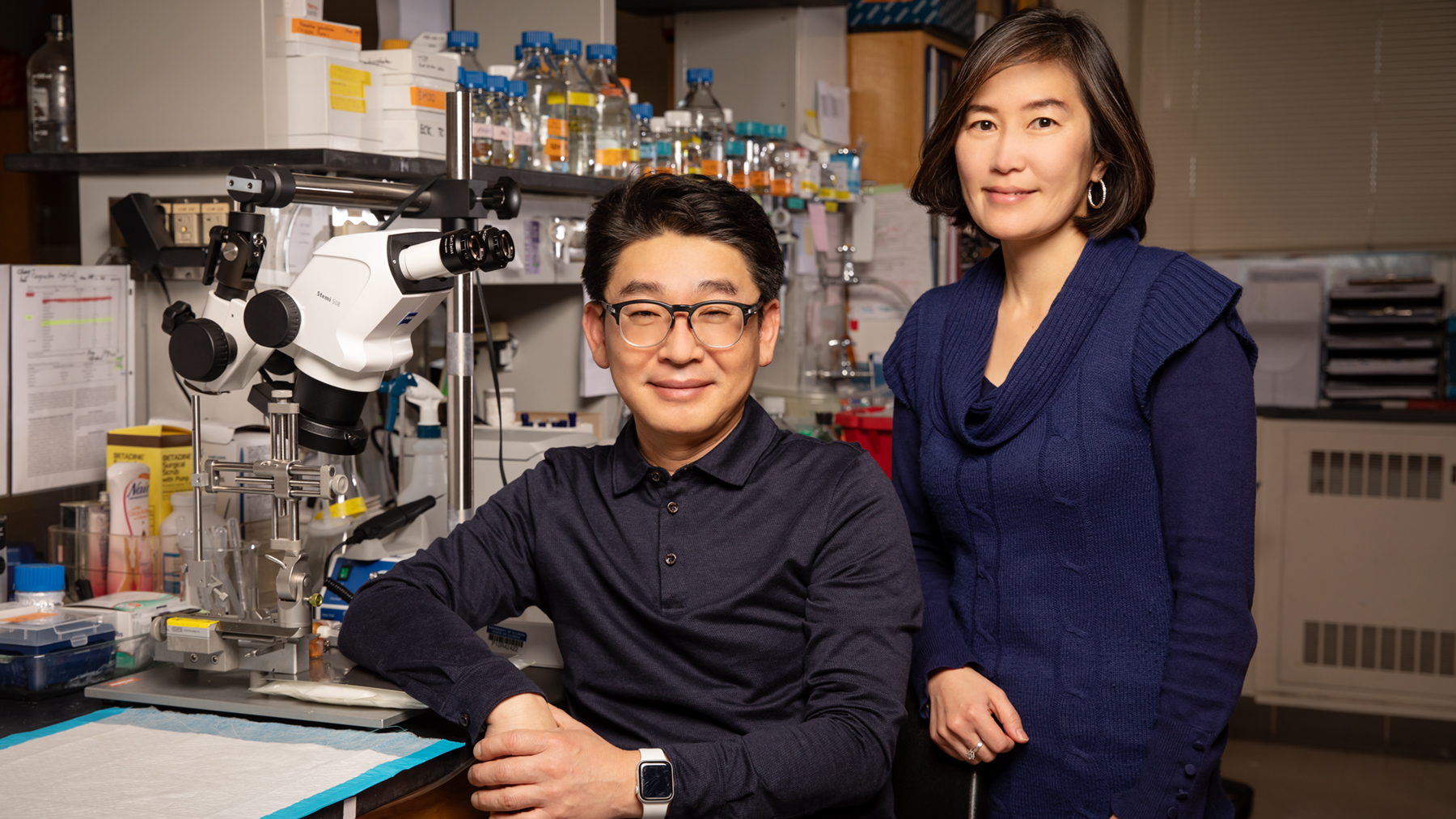postdoctoral researcher Eung Chang Kim and professor Hee Jung Chung.  Photo by L. Brian Stauffer