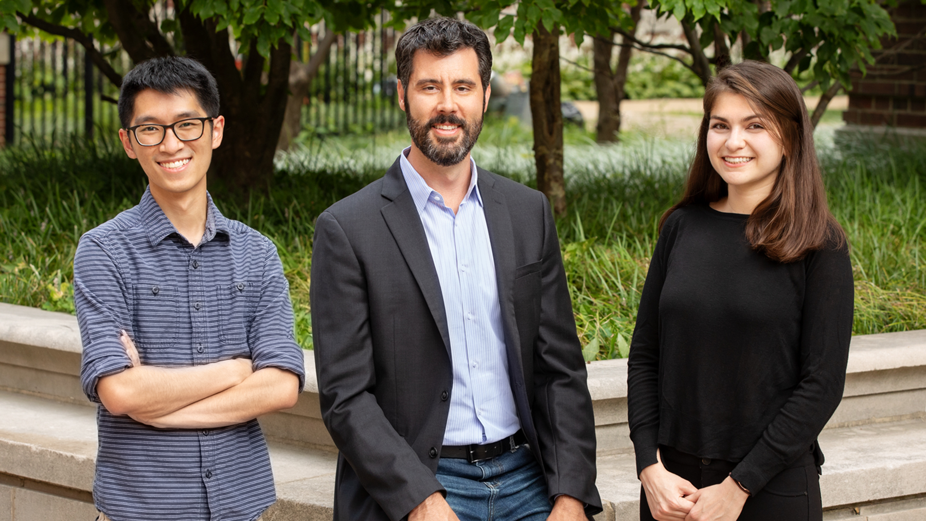 graduate student Matthew Chan, professor David Flaherty and graduate student Zeynep Ayla. Photo by Brian Stauffer