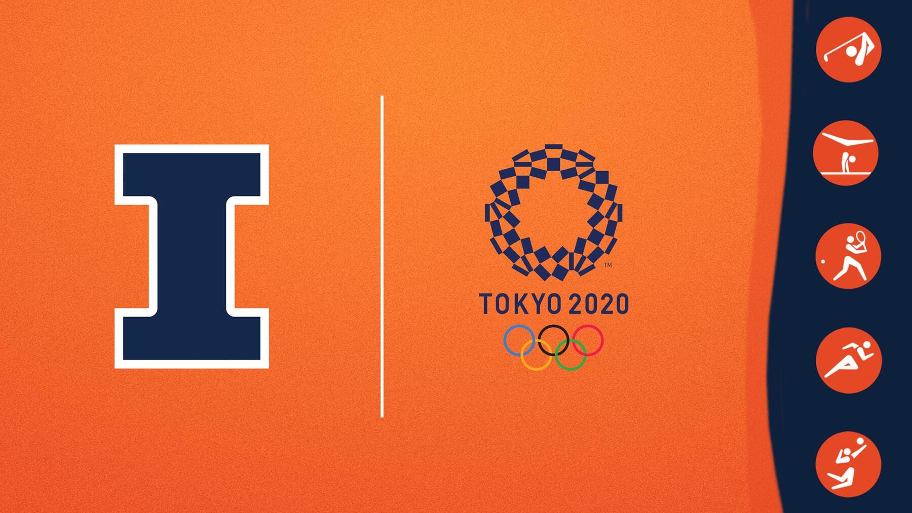 graphic using U of I and Tokyo Olympics logos