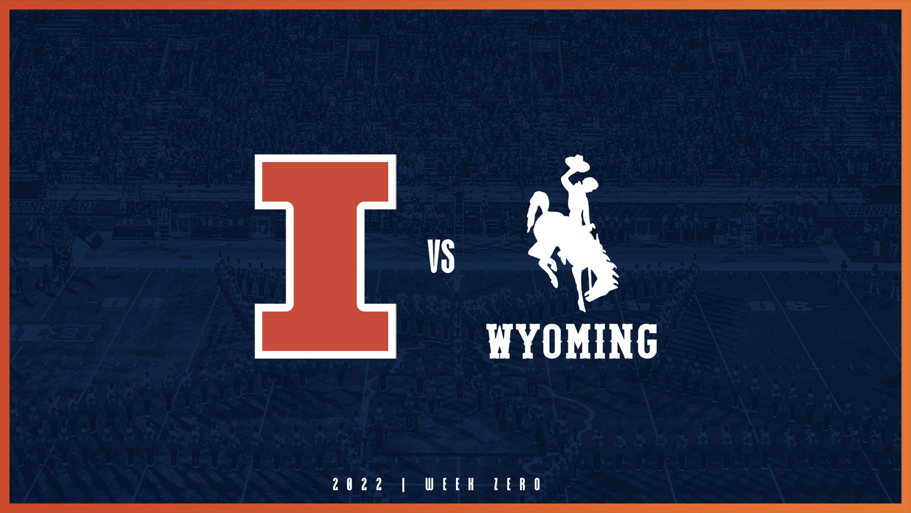 graphic uses school logos, Illinois vs. Wyoming