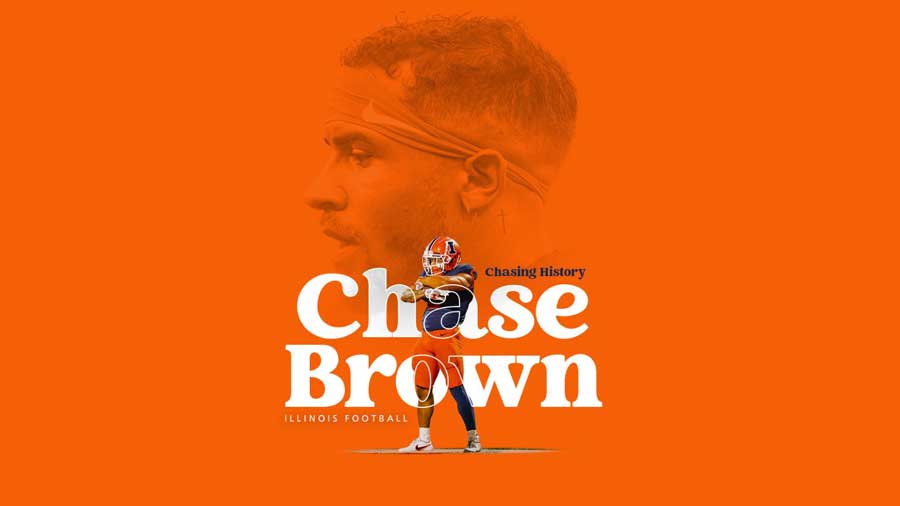 graphic shows profile image of Chase Brown with text, 'Chase Brown: Chasing History