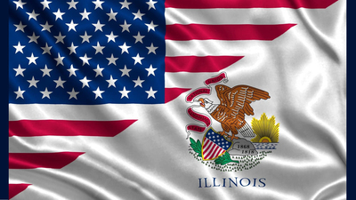 composite image of U.S. and Illinois flags
