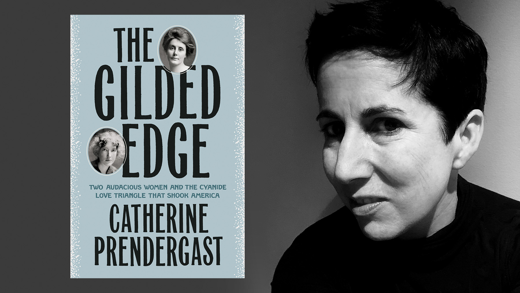 book cover image beside portrain of Professor Catherine Prendergast. Photos courtesy Catherine Prendergast