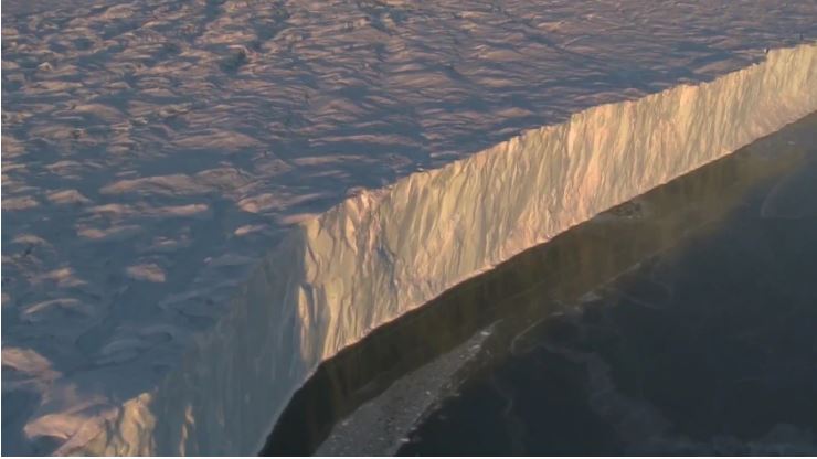 stock image of a melting ice shelf