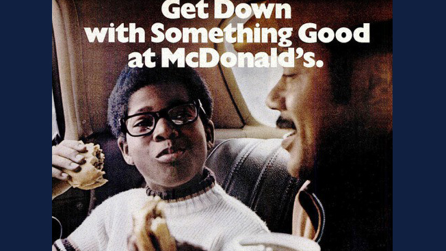 1970s-era McDonald's ad featuring African American dad and son