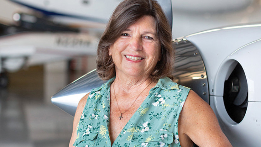 Capt. Lynn Rippelmeyer, ’72 LAS, retired as a captain with Continental in 2014. (Image by Jenn Duncan)