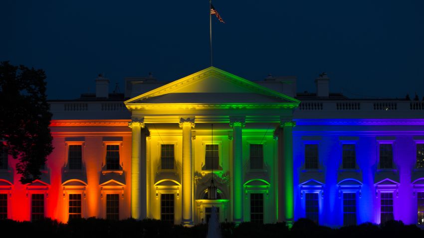The White House bathed in rainbow colored lights  landmark Supreme Court ruling that allows same-sex couples nationwide to marry, the White House was illuminated in rainbow colors on June 30, 2015, a nod to the achievement of the gay rights movement.