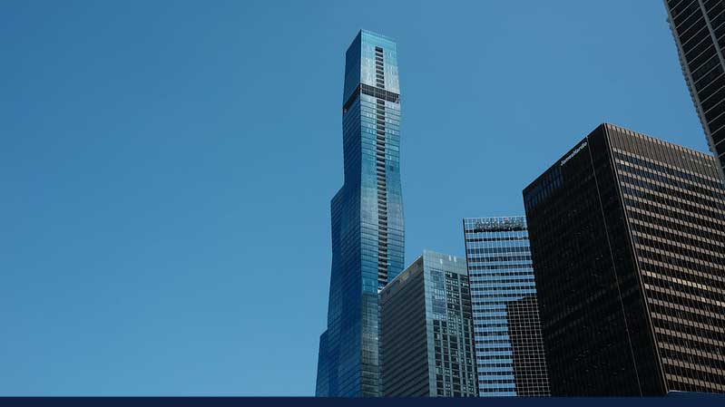 Chicago's St. Regis tower, designed by the architecture firm of U of I alumna Jeanne Gang. Photo by J E Koonce via Flickr