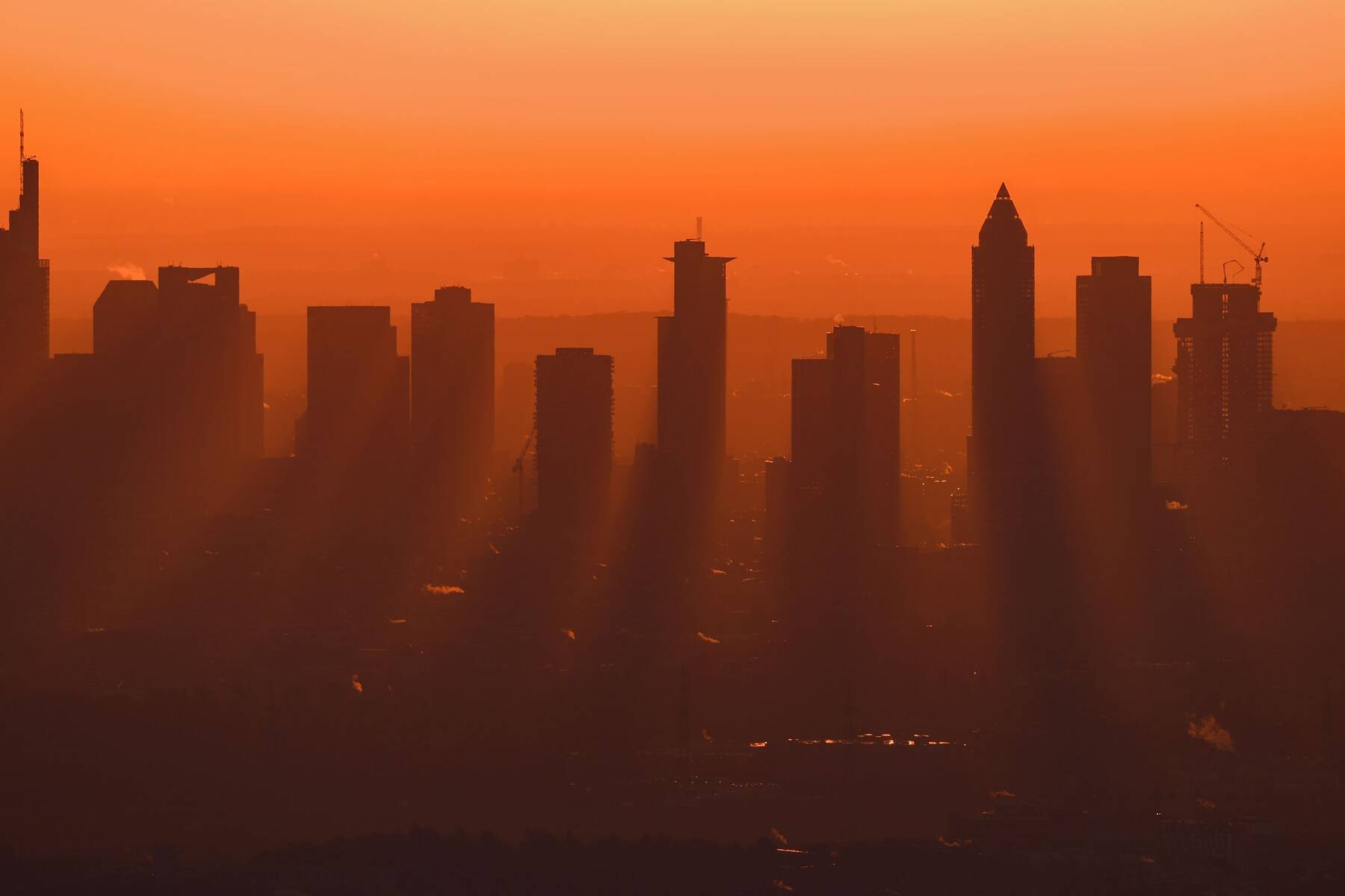 hot and hazy city at sunset. PHOTOGRAPH: ARNE DEDERT/PICTURE ALLIANCE/GETTY IMAGES
