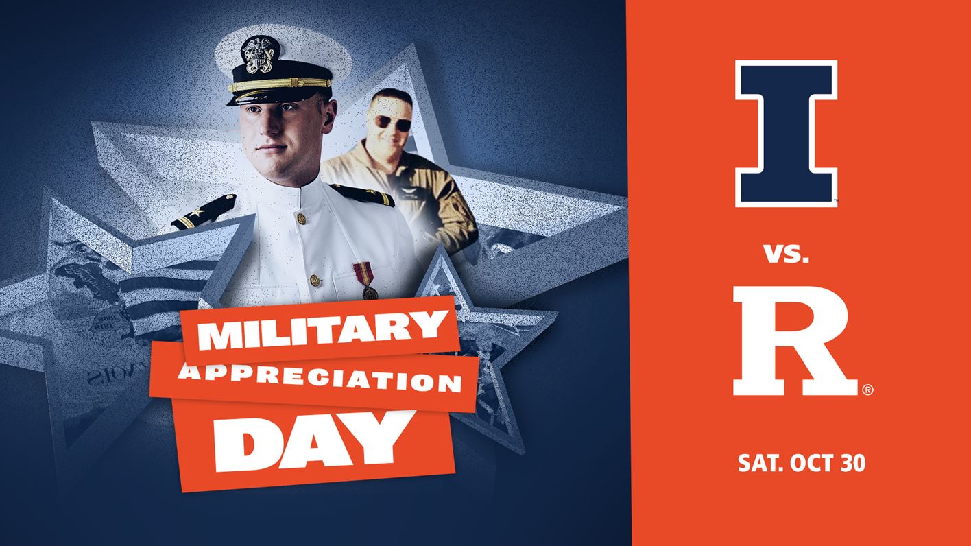 graphic advertising Saturday's football game against Rutgers and 'Military Appreciation Day'