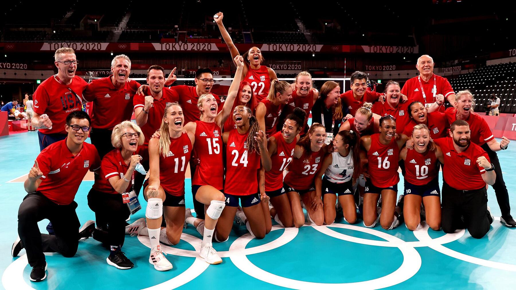 Olympic team photo after winning gold