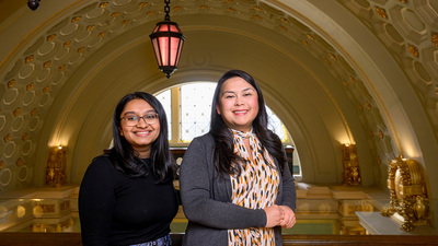 Communication professor Charee Thompson, right, and graduate student Sara Babu co-wrote a study about women’s struggles to obtain medical treatment and emotional support for chronic health conditions