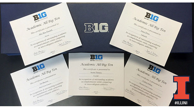 image is a banner graphic for academic big ten awardees