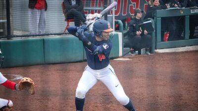 Junior outfielder Kelly Ryono stands ready at the plate
