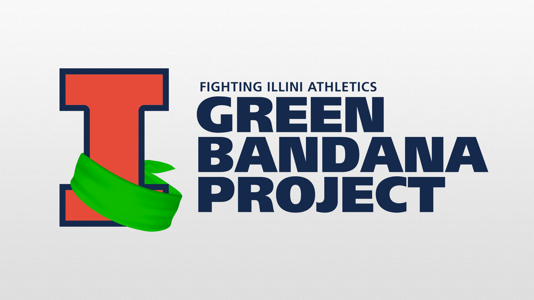 graphic - Block I symbol with green bandana draped over it
