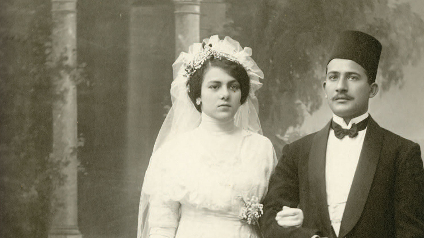 historic image of an egyptian wedding couple from book cover