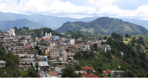 This photo of Santa Eulalia, Guatemala, taken by Ryan Shosted in 2008, shows where many Q'anjob'al-speaking residents of east-central Illinois come from.