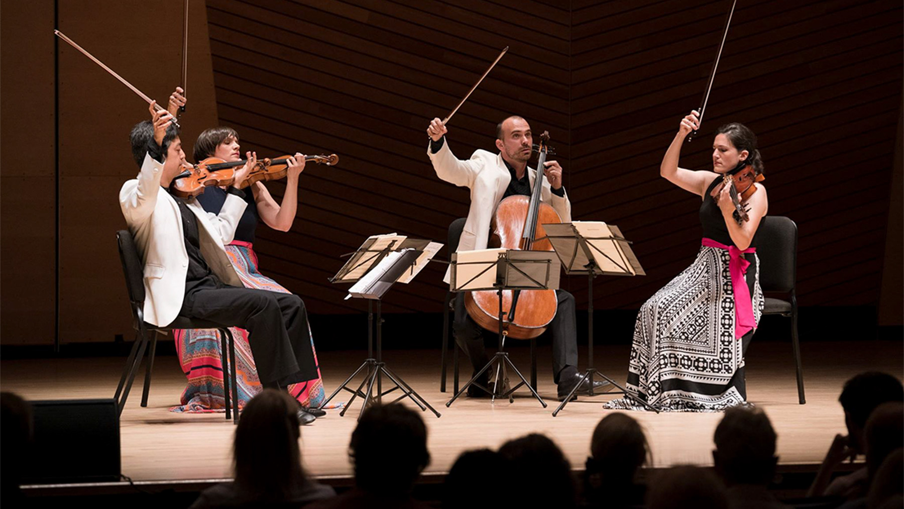 “Chaconne/Labyrinth,” reflects the experience of living during a pandemic. The piece will have its world premiere April 3 with a virtual performance by the Jupiter String Quartet (pictured performing)