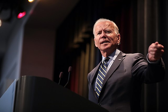 Joe Biden speaking with attendees at the 2019 Iowa Federation of Labor Convention hosted by the AFL-CIO at the Prairie Meadows Hotel in Altoona, Iowa. Photo by Gage Skidmore via Wikimedia Commons
