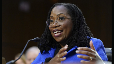 Supreme Court nominee Ketanji Brown Jackson '92 testifies during her Senate Judiciary Committee confirmation hearing on Capitol Hill. By AP Photo / Andrew Harnik