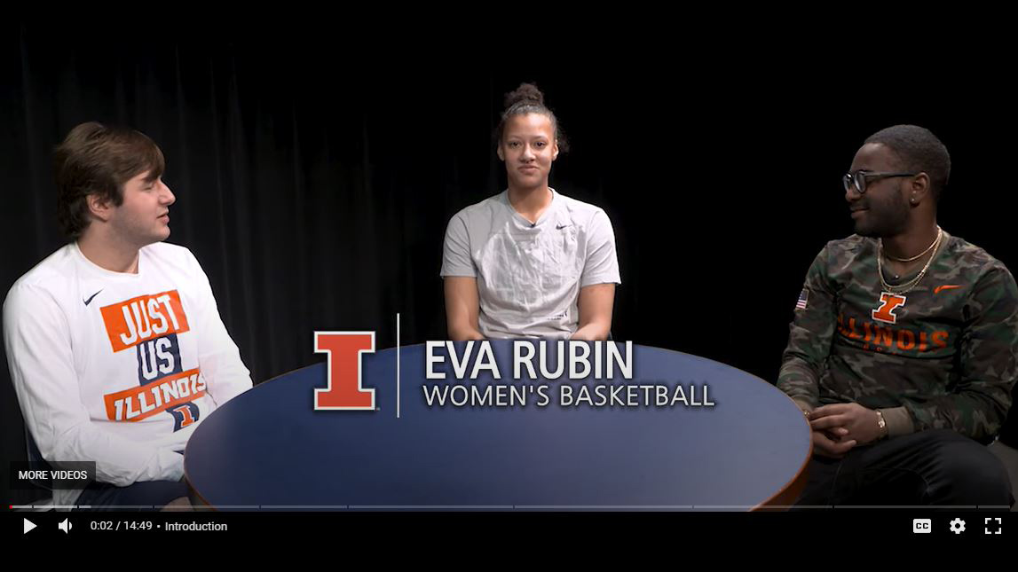 Eva Rubin, flanked by two Women's Basketball student managers who also have Type 1 Diabetes
