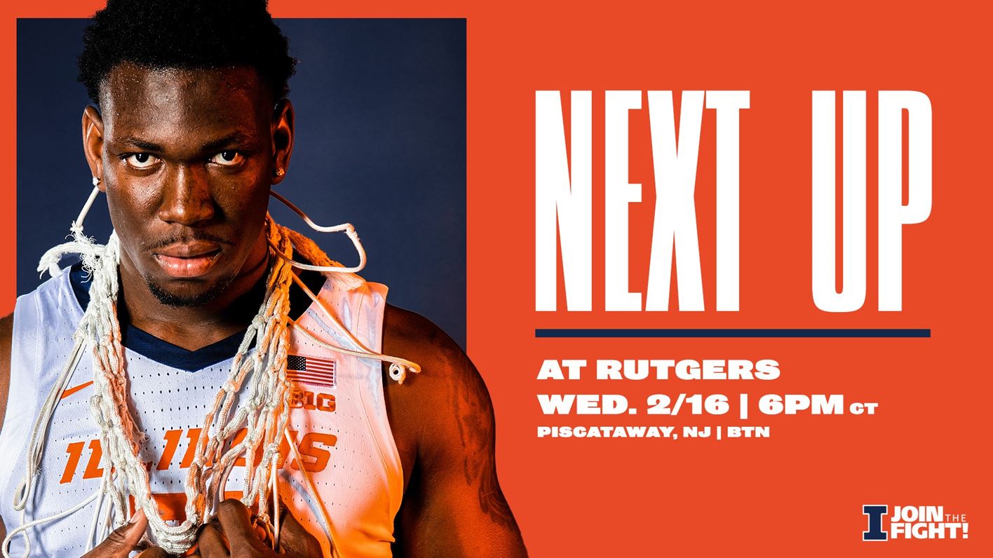 graphic promoting basketball game at Rutgers features image of Kofi Cockburn