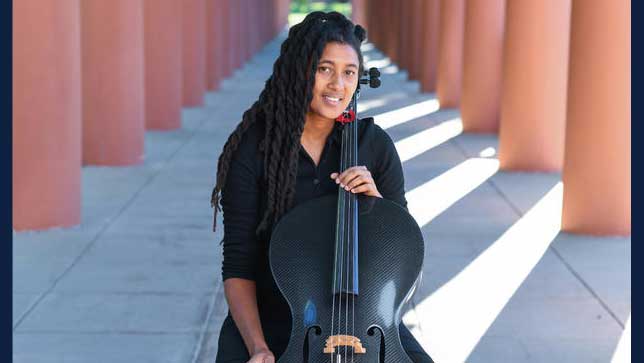 U of I alumna Tomeka Reid with cello