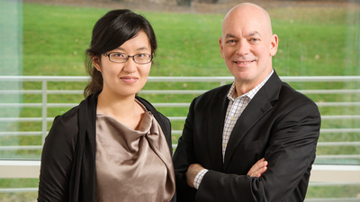 image of graduate student Dongying Li and Professor William Sullivan, by L. Brian Stauffer