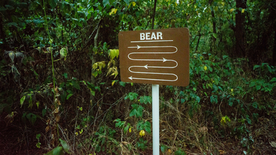 sign indicating the presence of bears. Photo by Valerie Oliveiro