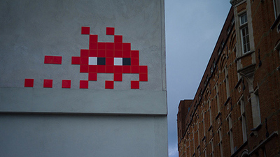 The anonymous and secretive artist Invader has placed more than 4,100 tile images of Space Invader characters around the world. (Photo via Wikimedia Commons.)